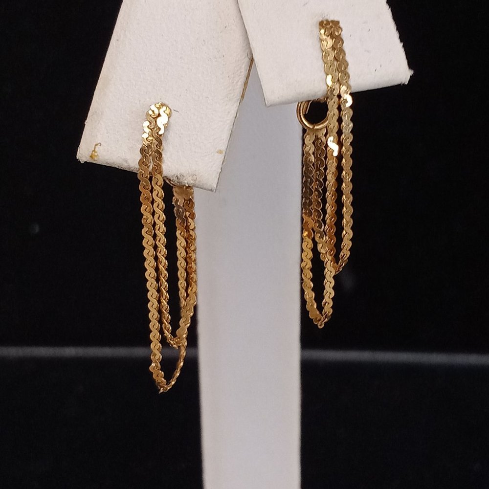14k chain dangle earrings. By